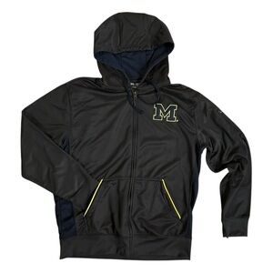Colosseum Michigan Wolverines Block M Hoodie Mens Large Full Zip NCAA Black
